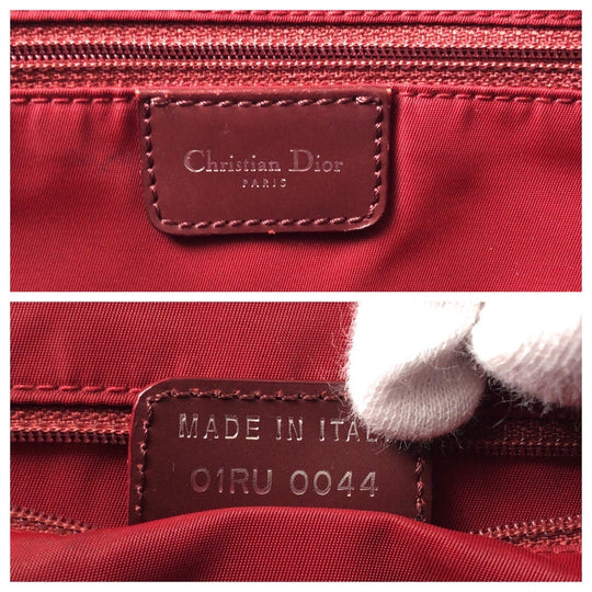 Dior Shoulder Bag O1RU0044 canvas Red Silver Metal Shoulder Bag Messenger bag Trotter Women Used Authentic
