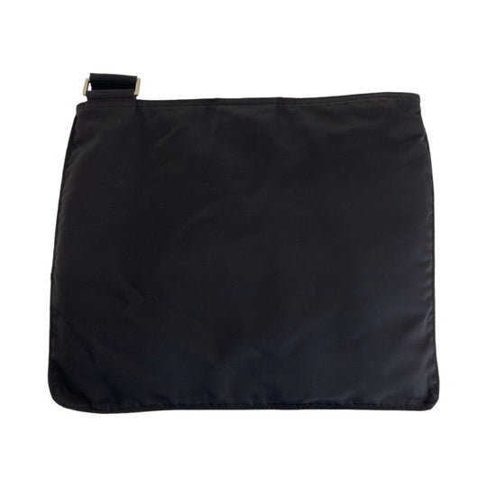 PRADA Shoulder Bag Nylon Black SilverMetal Crossbody Shoulder Bag Messenger Bag Test Triangle With logo Women Used Authentic