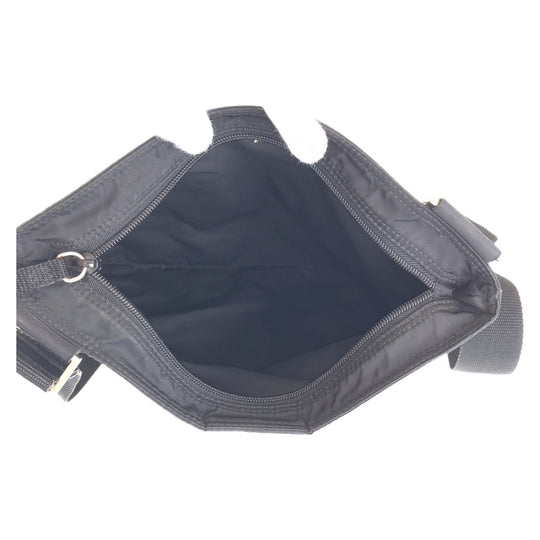 PRADA Shoulder Bag Nylon Black SilverMetal Crossbody Shoulder Bag Messenger Bag Test Triangle With logo Women Used Authentic