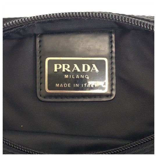 PRADA Shoulder Bag Nylon Black SilverMetal Crossbody Shoulder Bag Messenger Bag Test Triangle With logo Women Used Authentic
