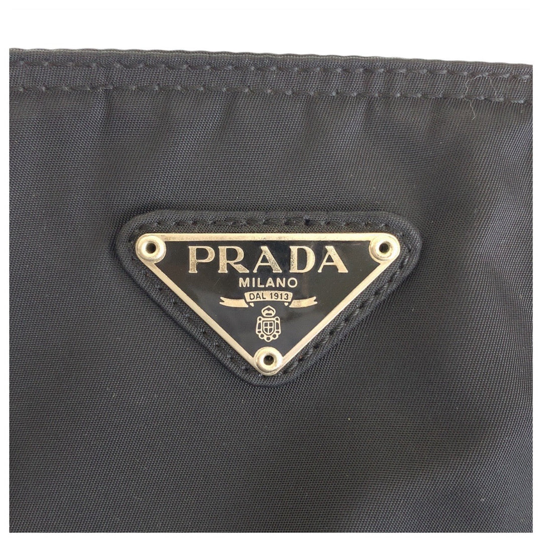PRADA Shoulder Bag Nylon Black SilverMetal Crossbody Shoulder Bag Messenger Bag Test Triangle With logo Women Used Authentic