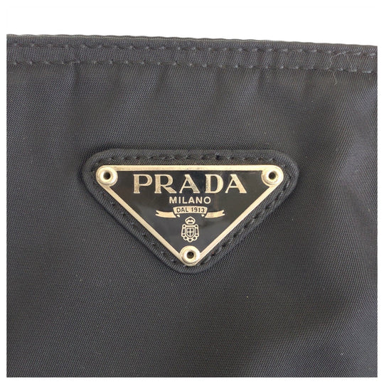 PRADA Shoulder Bag Nylon Black SilverMetal Crossbody Shoulder Bag Messenger Bag Test Triangle With logo Women Used Authentic