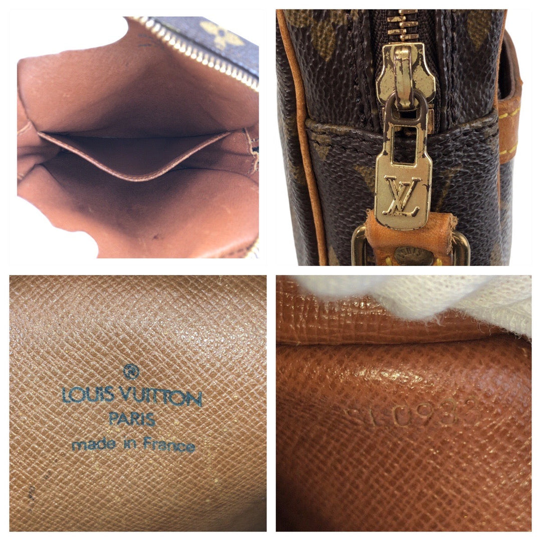 LOUIS VUITTON Shoulder Bag M45266 PVC, Leather Brown Gold Metal Crossbody Shoulder Bag Pochette Monogram Danube Women Used Authentic