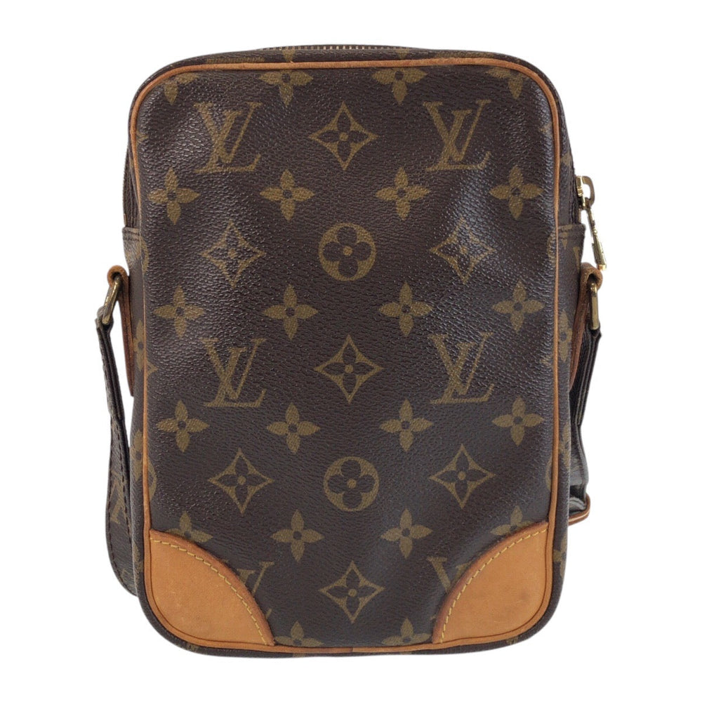 LOUIS VUITTON Shoulder Bag M45266 PVC, Leather Brown Gold Metal Crossbody Shoulder Bag Pochette Monogram Danube Women Used Authentic