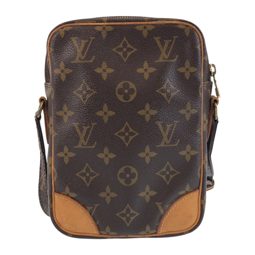 LOUIS VUITTON Shoulder Bag M45266 PVC, Leather Brown Gold Metal Crossbody Shoulder Bag Pochette Monogram Danube Women Used Authentic