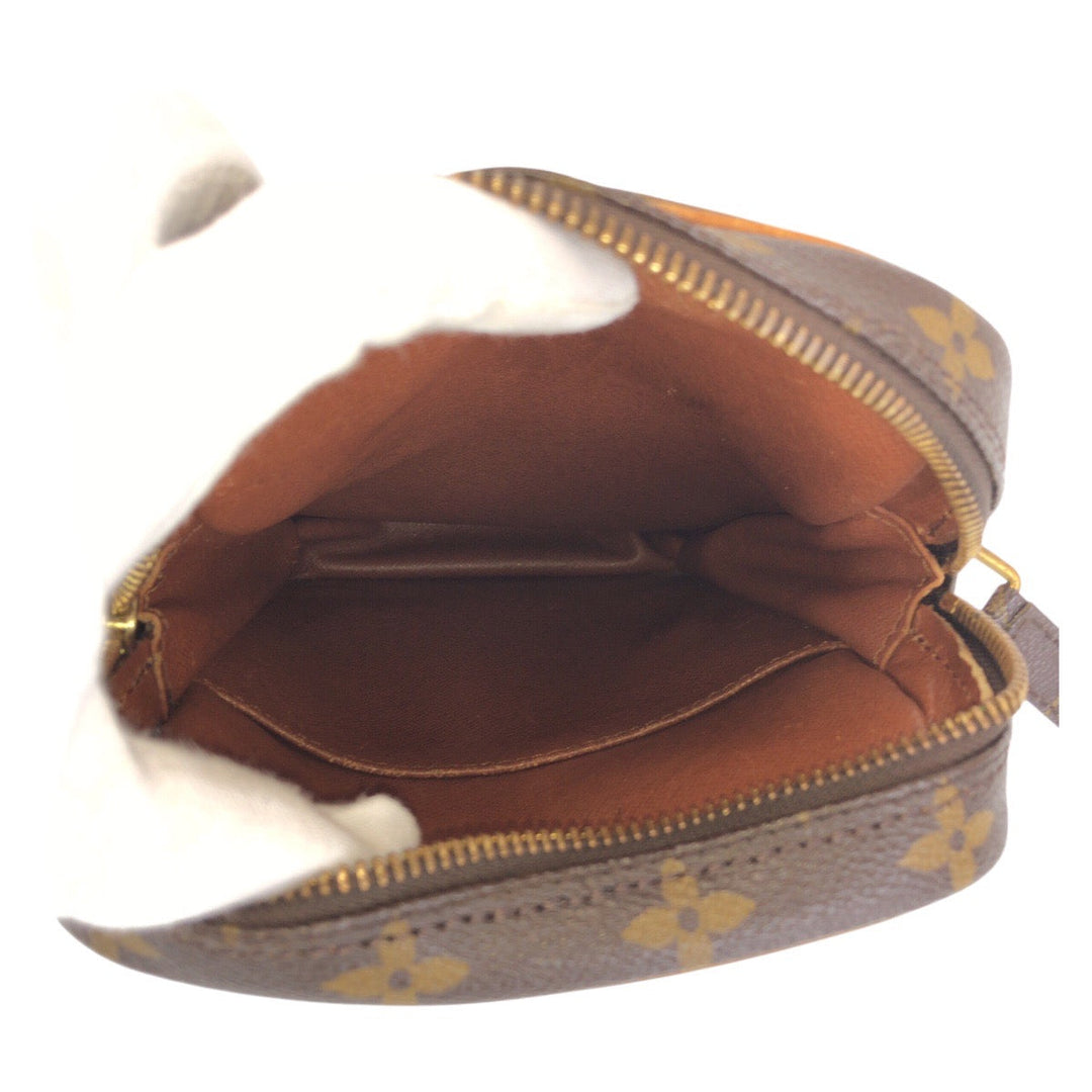 LOUIS VUITTON Shoulder Bag M45266 PVC, Leather Brown Gold Metal Crossbody Shoulder Bag Pochette Monogram Danube Women Used Authentic