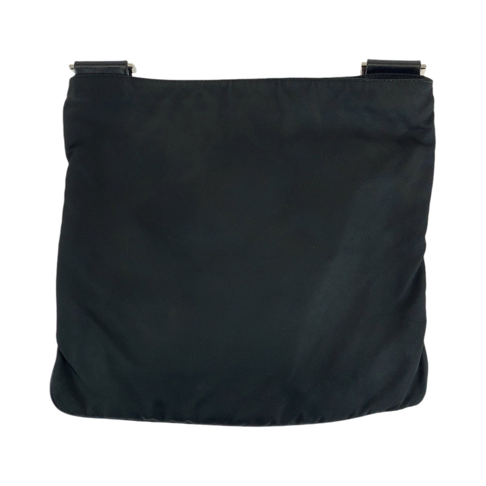 PRADA Shoulder Bag Nylon Black SilverMetal Shoulder Bag pochette Test Triangle With logo mens Used Authentic
