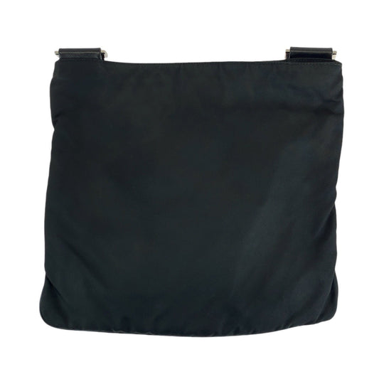 PRADA Shoulder Bag Nylon Black SilverMetal Shoulder Bag pochette Test Triangle With logo mens Used Authentic