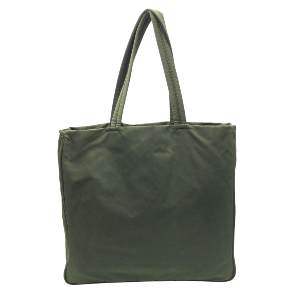 PRADA Tote Bag Nylon khaki Tote Bag Shoulder Bag Test Triangular logo Women Used Authentic