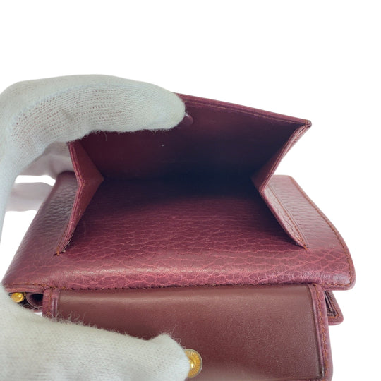 CARTIER Bifold Wallet leather Bordeaux Must Line Money clip
