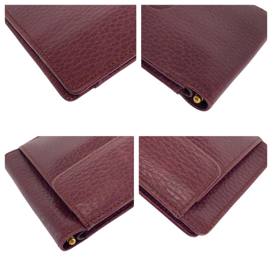 CARTIER Bifold Wallet leather Bordeaux Must Line Money clip