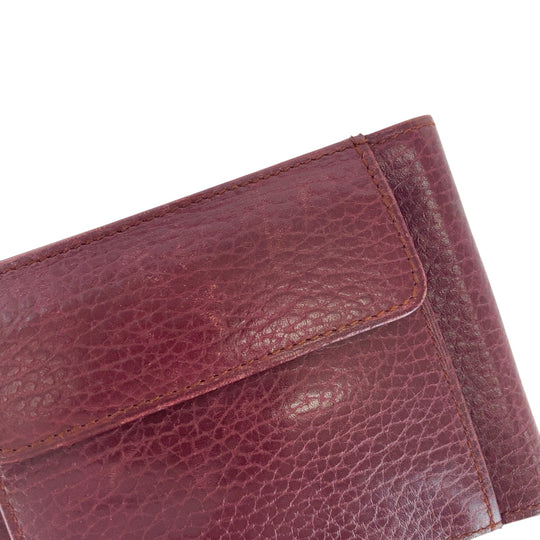 CARTIER Bifold Wallet leather Bordeaux Must Line Money clip