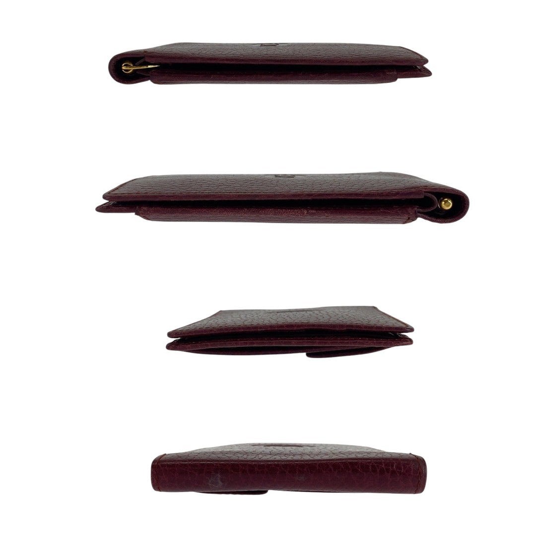 CARTIER Bifold Wallet leather Bordeaux Must Line Money clip