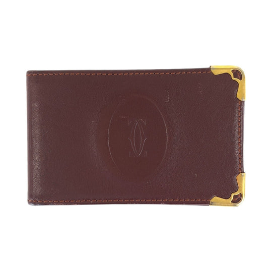 CARTIER Other accessories leather wine-red Must Line