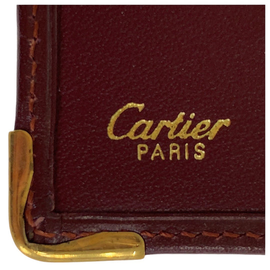 CARTIER Other accessories leather wine-red Must Line