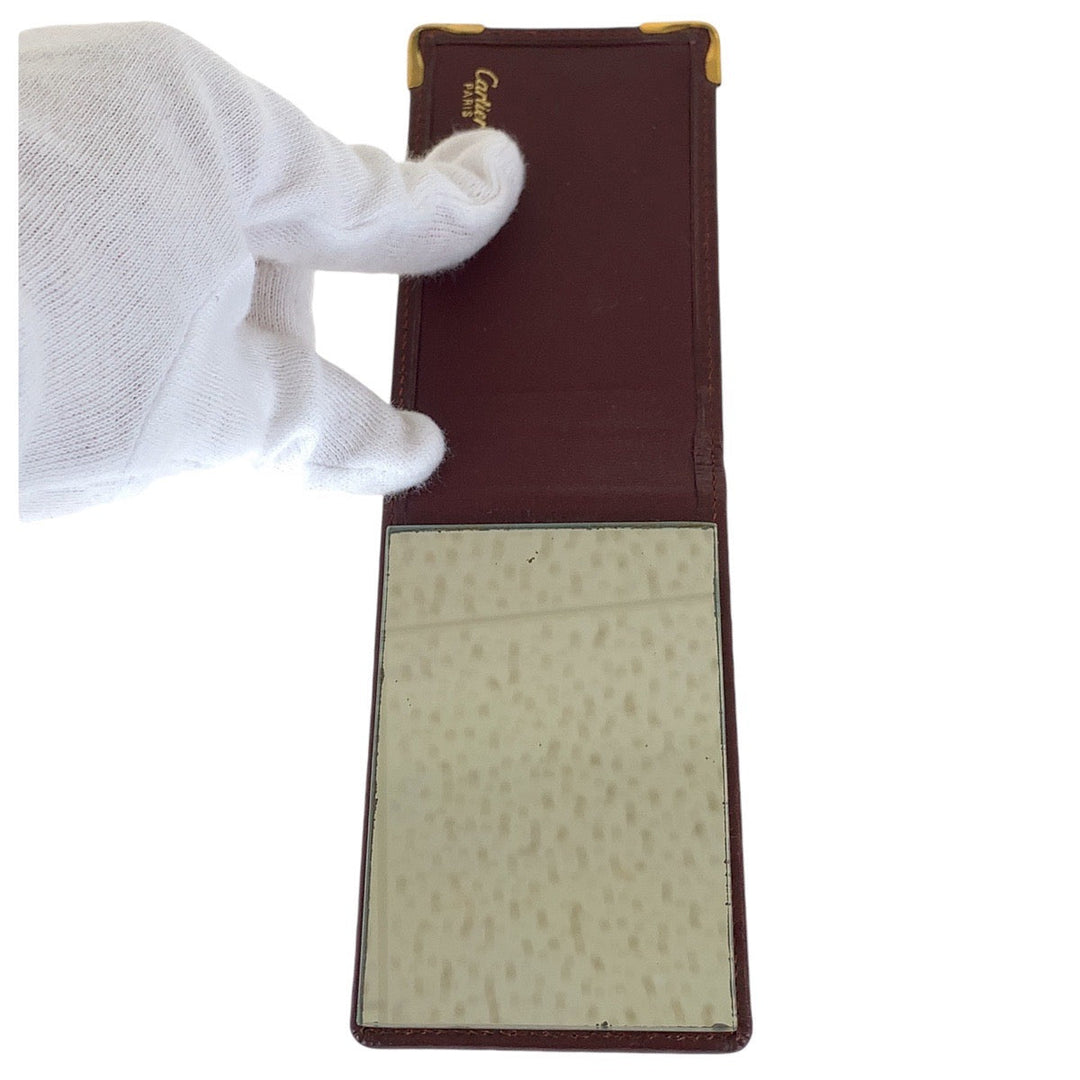 CARTIER Other accessories leather wine-red Must Line