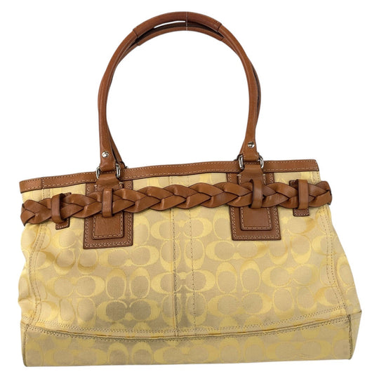 COACH Tote Bag canvas yellow Signature