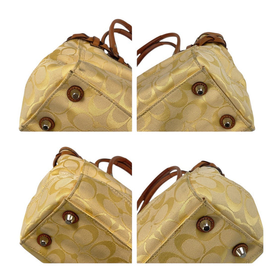 COACH Tote Bag canvas yellow Signature