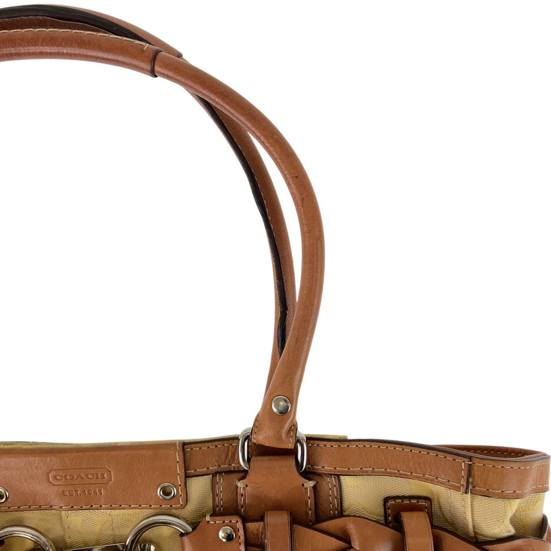 COACH Tote Bag canvas yellow Signature