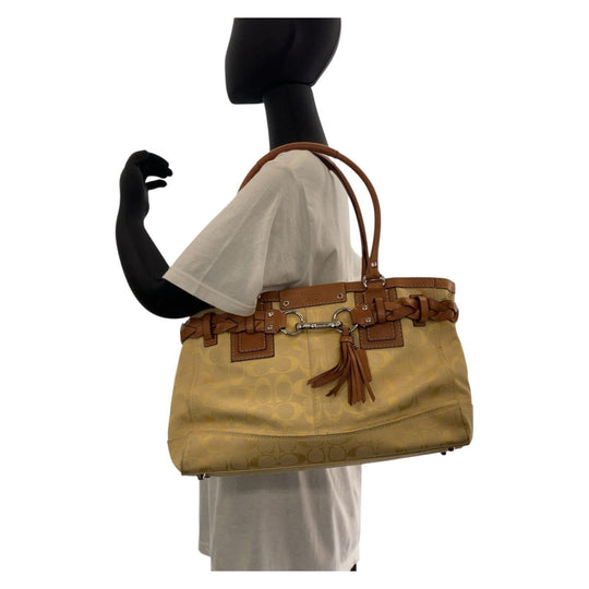 COACH Tote Bag canvas yellow Signature