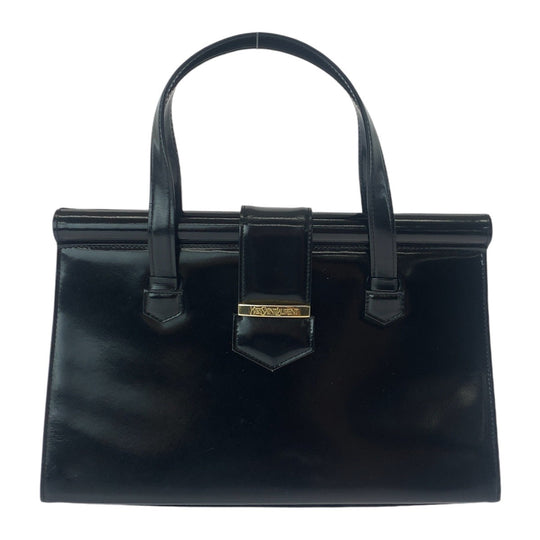 Yves Saint Laurent Tote Bag leather Black GoldMetal Tote Bag handbag YSL Women Used Authentic