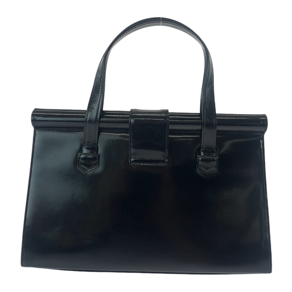 Yves Saint Laurent Tote Bag leather Black GoldMetal Tote Bag handbag YSL Women Used Authentic