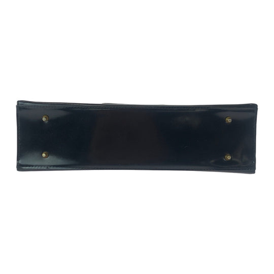 Yves Saint Laurent Tote Bag leather Black GoldMetal Tote Bag handbag YSL Women Used Authentic