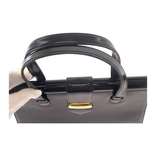 Yves Saint Laurent Tote Bag leather Black GoldMetal Tote Bag handbag YSL Women Used Authentic