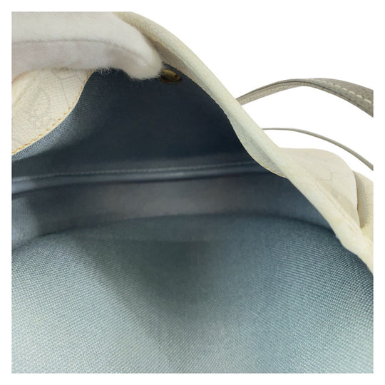 Dior Shoulder Bag PVC White Gray Gold Metal Shoulder Bag pochette Honeycomb Women Used Authentic