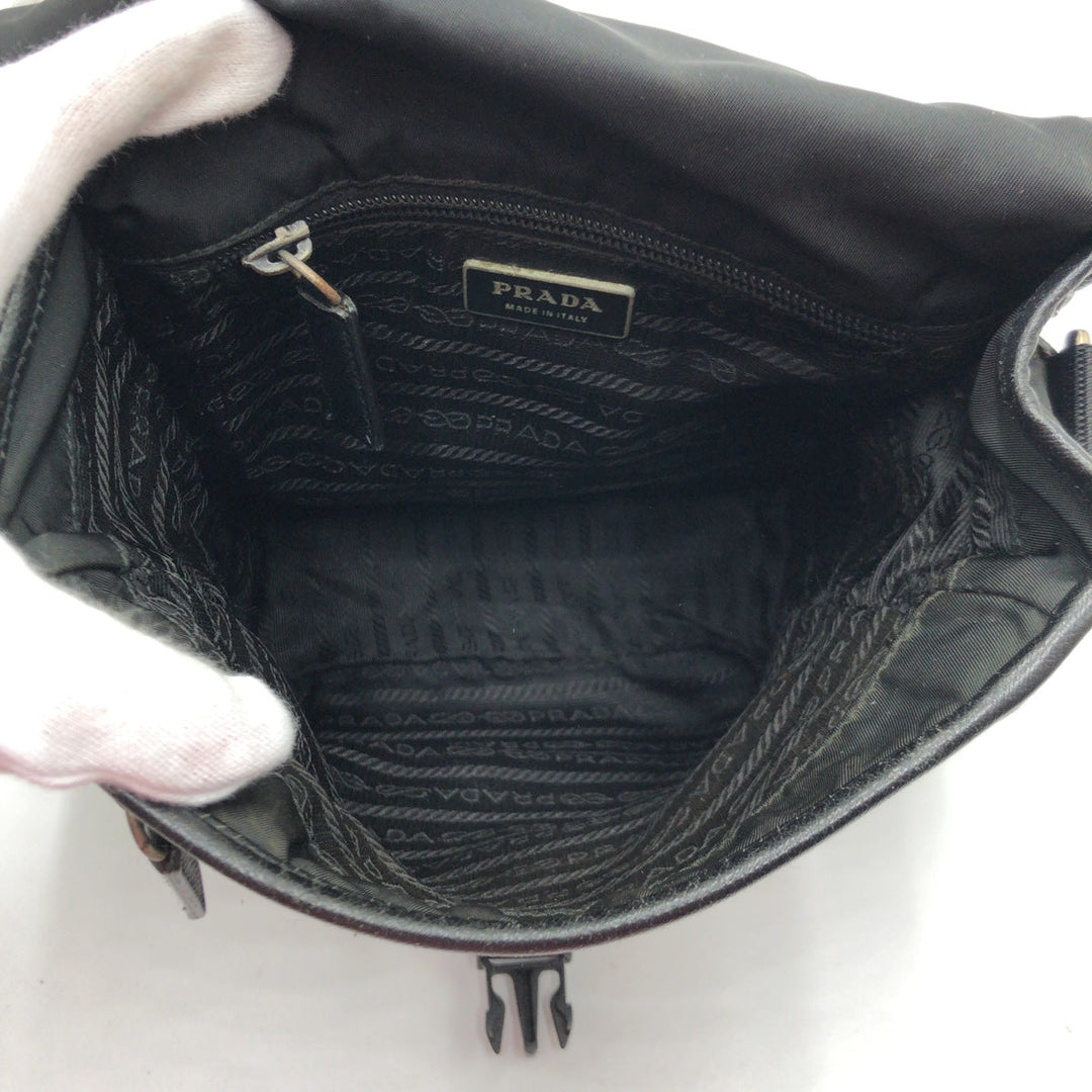 PRADA Shoulder Bag Nylon Black black Shoulder bag Messenger bag Test Triangular logo mens Used Authentic