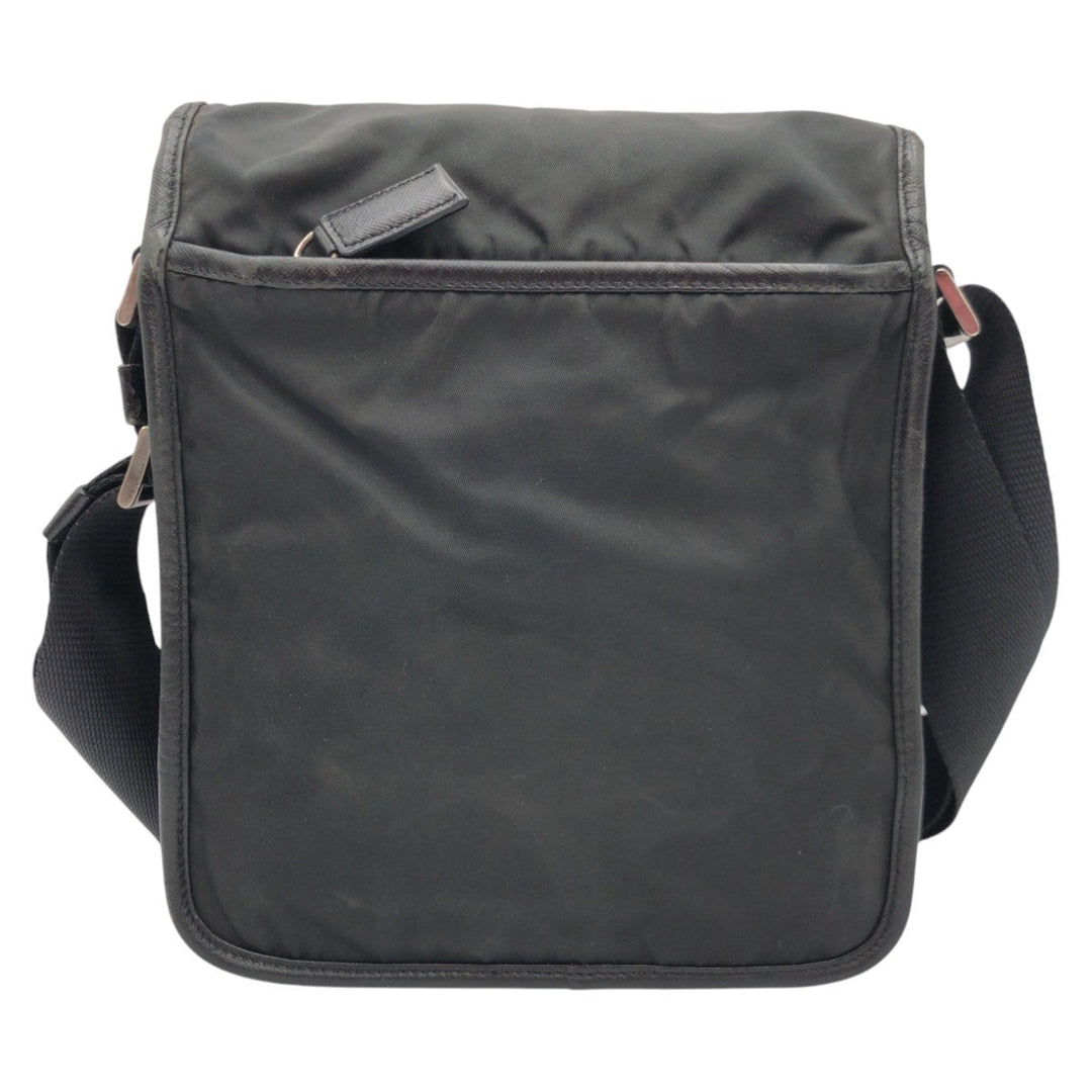 PRADA Shoulder Bag Nylon Black black Shoulder bag Messenger bag Test Triangular logo mens Used Authentic