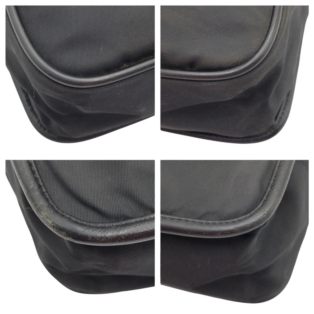 PRADA Shoulder Bag Nylon Black black Shoulder bag Messenger bag Test Triangular logo mens Used Authentic