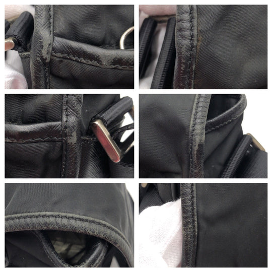 PRADA Shoulder Bag Nylon Black black Shoulder bag Messenger bag Test Triangular logo mens Used Authentic