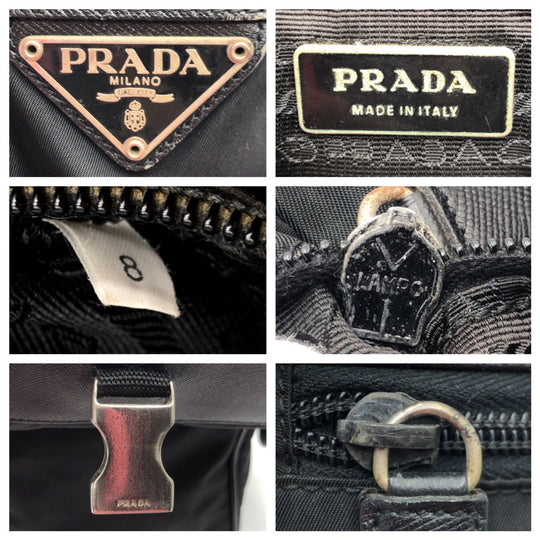 PRADA Shoulder Bag Nylon Black black Shoulder bag Messenger bag Test Triangular logo mens Used Authentic