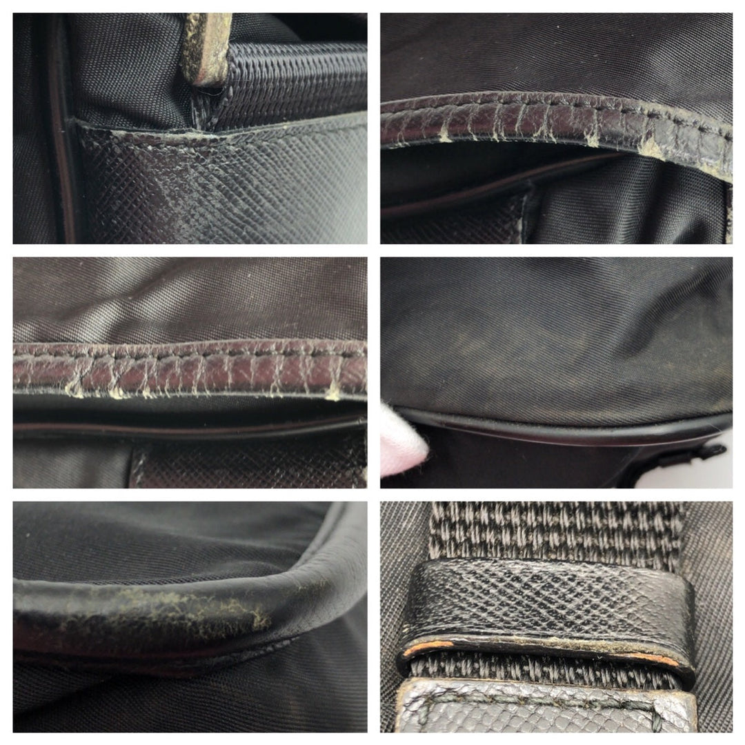 PRADA Shoulder Bag Nylon Black black Shoulder bag Messenger bag Test Triangular logo mens Used Authentic