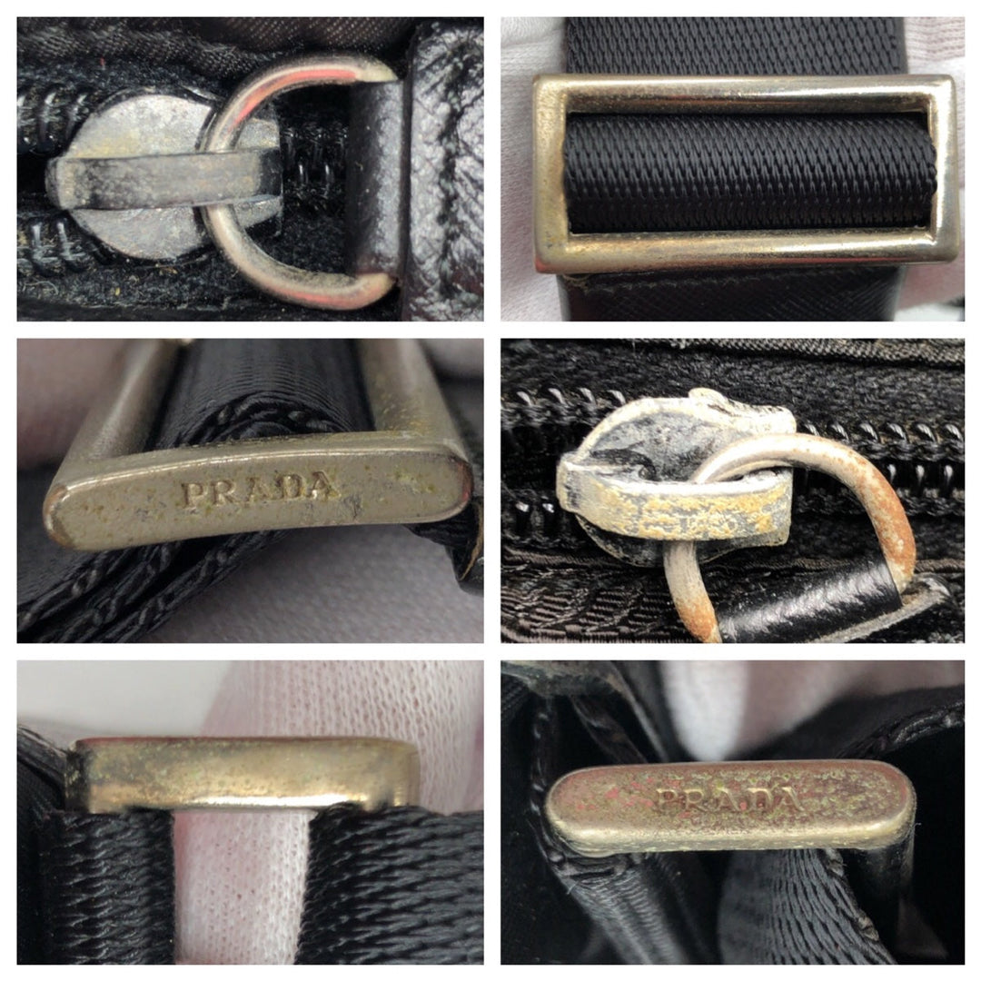 PRADA Shoulder Bag Nylon Black black Shoulder bag Messenger bag Test Triangular logo mens Used Authentic
