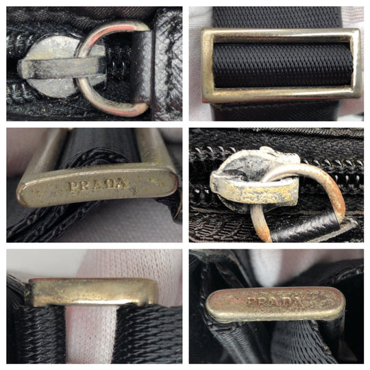 PRADA Shoulder Bag Nylon Black black Shoulder bag Messenger bag Test Triangular logo mens Used Authentic
