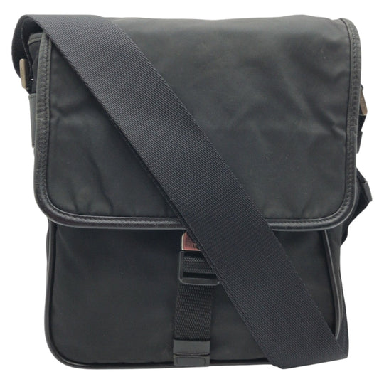 PRADA Shoulder Bag Nylon Black black Shoulder bag Messenger bag Test Triangular logo mens Used Authentic
