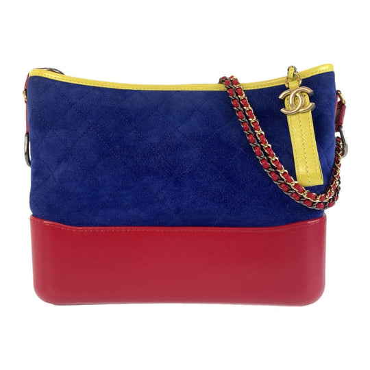CHANEL Shoulder Bag Suede, Leather Blue red yellow Shoulder Bag ChainShoulder Bag Gabriel de Chanel Women Used Authentic