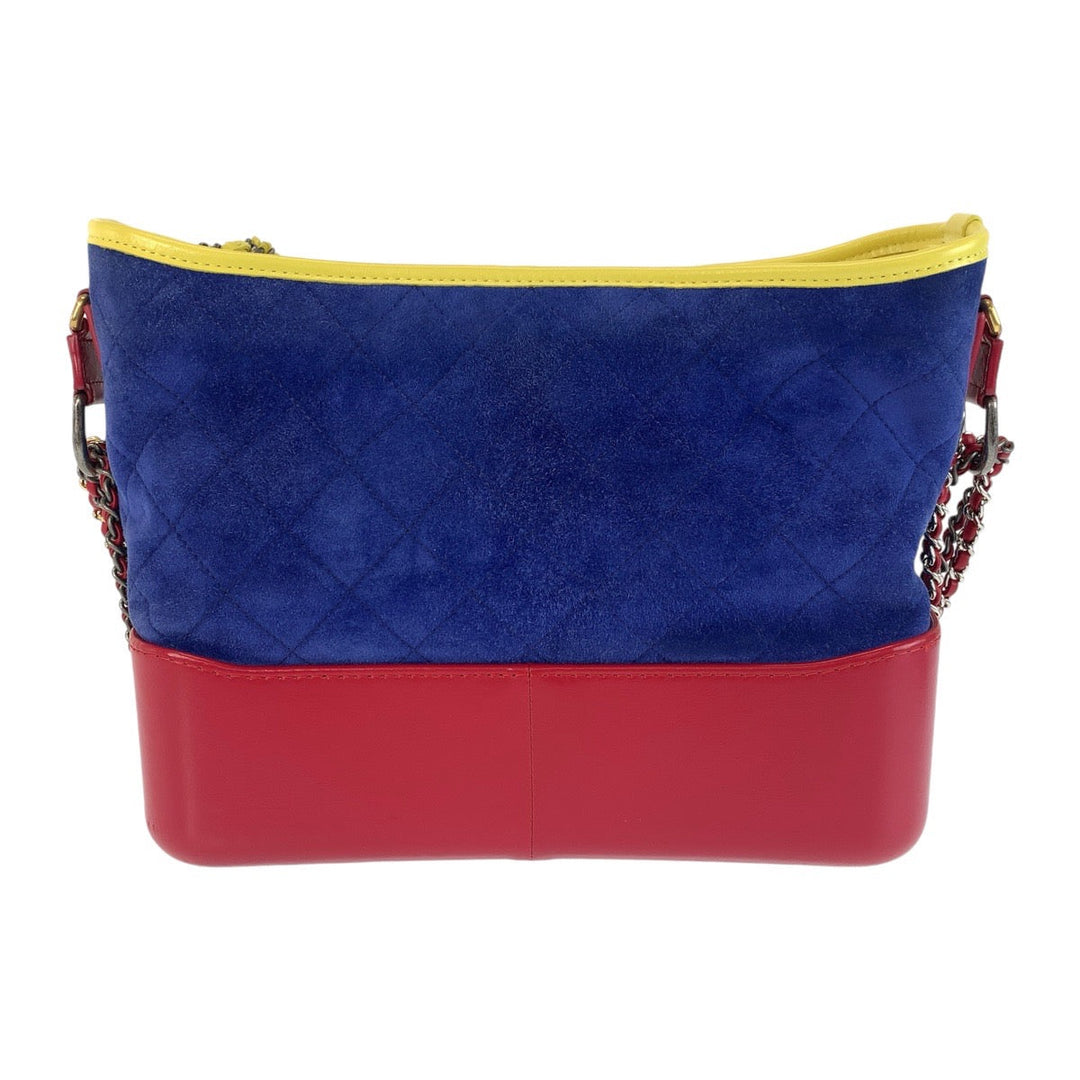 CHANEL Shoulder Bag Suede, Leather Blue red yellow Shoulder Bag ChainShoulder Bag Gabriel de Chanel Women Used Authentic