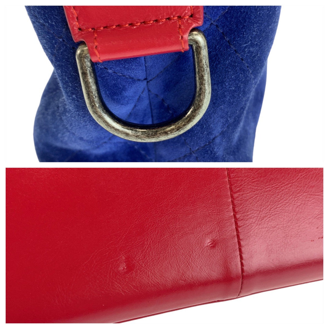 CHANEL Shoulder Bag Suede, Leather Blue red yellow Shoulder Bag ChainShoulder Bag Gabriel de Chanel Women Used Authentic