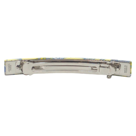 HERMES Valletta silk Yellow Light Blue SilverMetal Valletta hair accessories Women Used Authentic