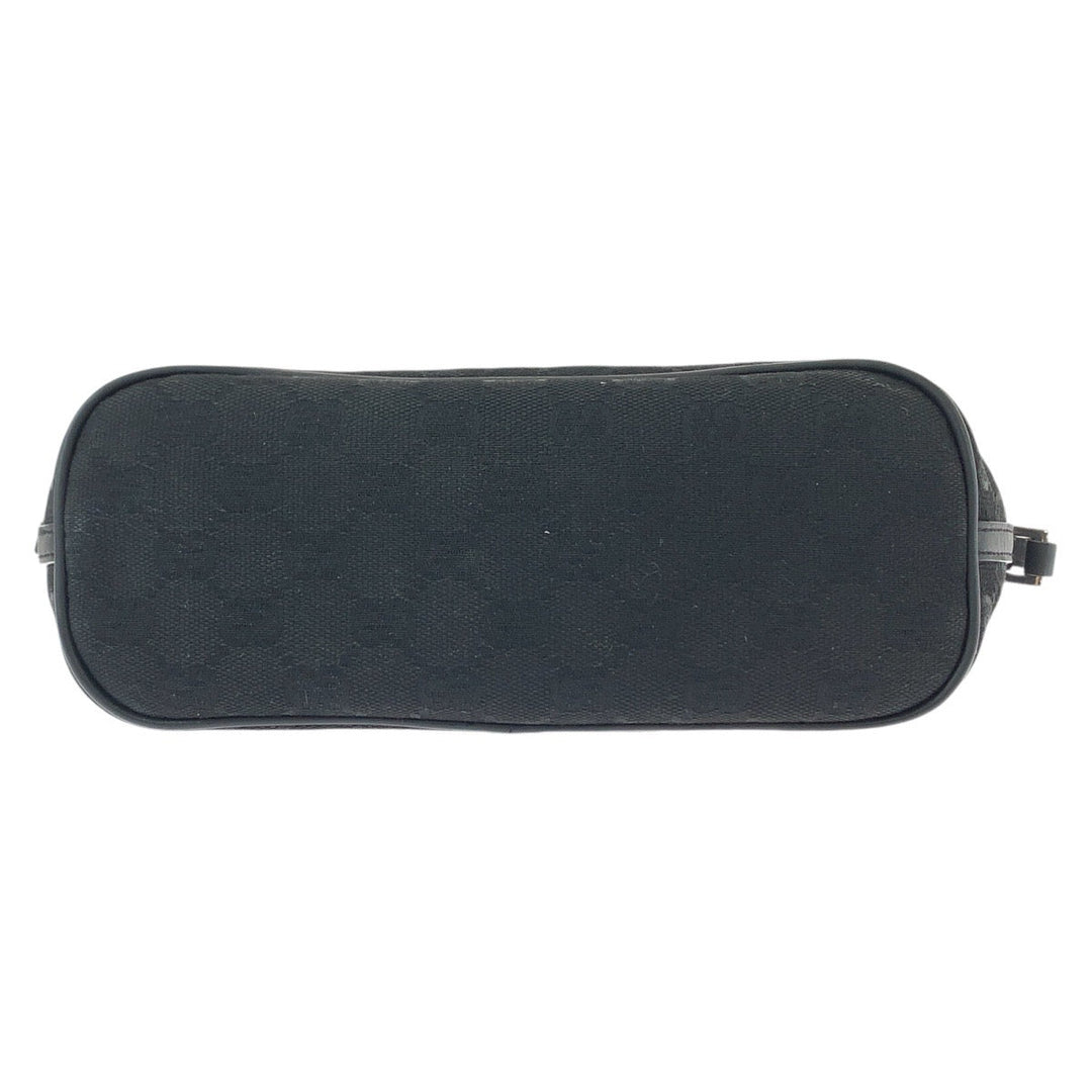 GUCCI Shoulder Bag 7198 GG canvas Black SilverMetal Shoulder Bag accessory pouch Women Used Authentic
