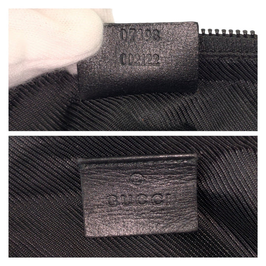 GUCCI Shoulder Bag 7198 GG canvas Black SilverMetal Shoulder Bag accessory pouch Women Used Authentic