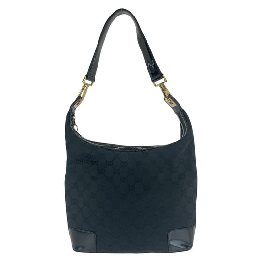 GUCCI Shoulder Bag 001 4204 GG canvas, leather Black GoldMetal Shoulder Bag Women Used Authentic