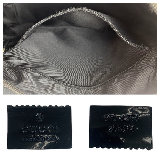 GUCCI Shoulder Bag 001 4204 GG canvas, leather Black GoldMetal Shoulder Bag Women Used Authentic