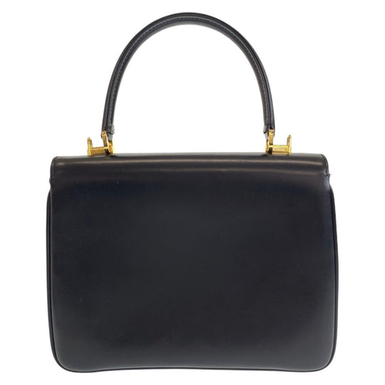 BALLY Handbag leather Black GoldMetal Handbag Shoulder Bag 2way Women Used Authentic