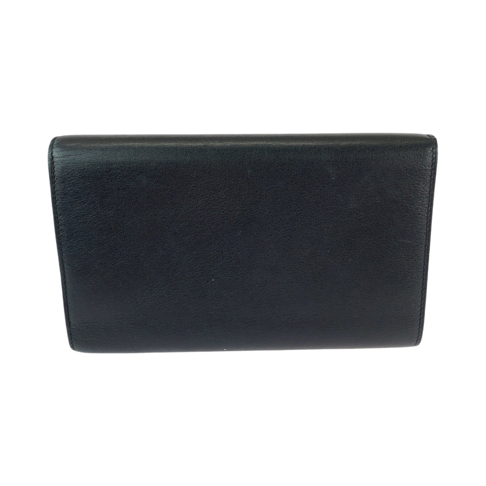CARTIER Long Wallet Purse Calfskin Black Bordeaux SilverMetal Long Wallet Purse Must Line Cabochon de Cartier mens Used Authentic