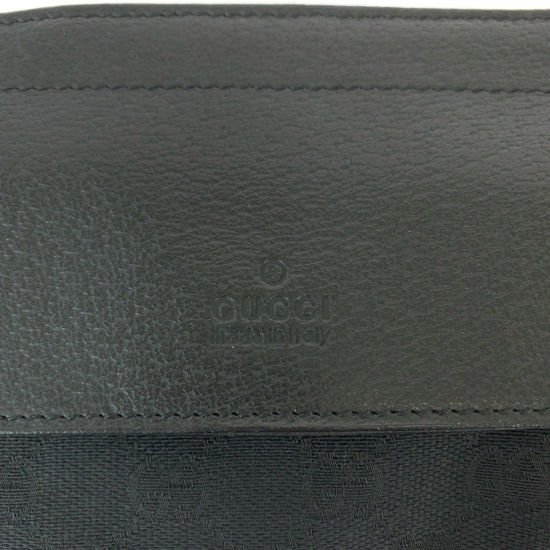 GUCCI Sling bag 28566 GG canvas Black SilverMetal Bomb Bag Waist Bag mens Used Authentic