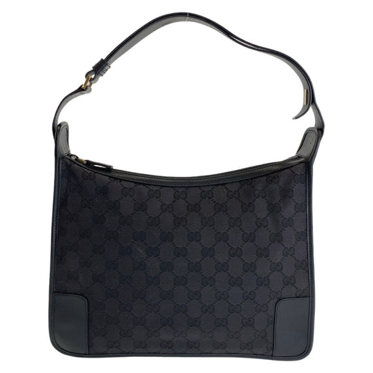 GUCCI Shoulder Bag 1.4205 GG canvas, leather Black GoldMetal Hobo Shoulder Bag Women Used Authentic
